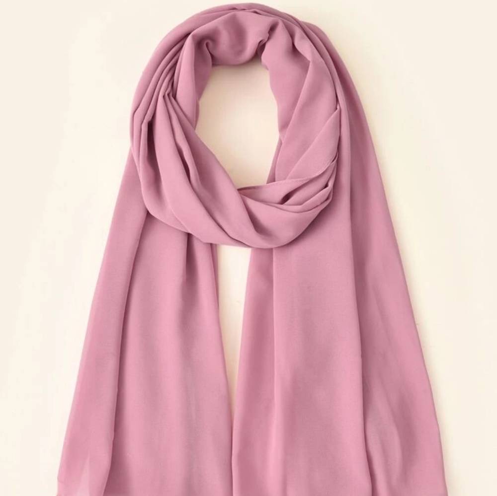 Rose pink hijab scarf chiffon